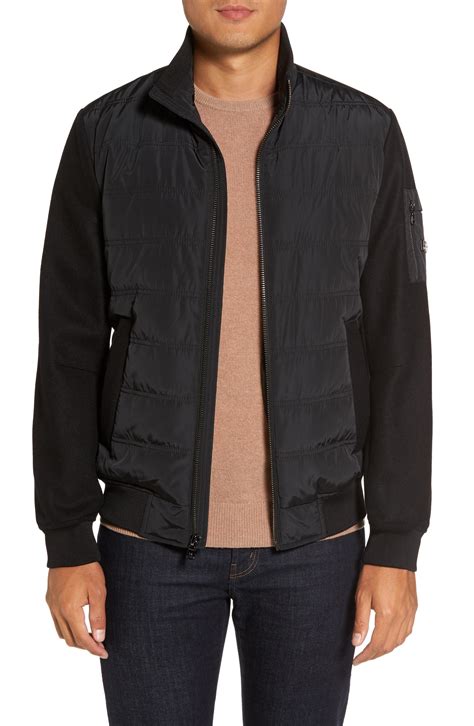 michael kors mens black jackets|Michael Kors black quilted jacket.